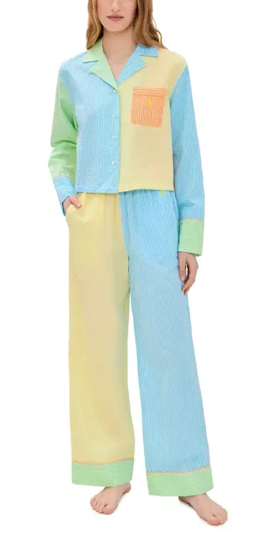 Polo Ralph Lauren Mixed Seersucker Pajama Set | Thumbnail 1 Polo Ralph Lauren Mixed Seersucker Pajama Set | Thumbnail 1