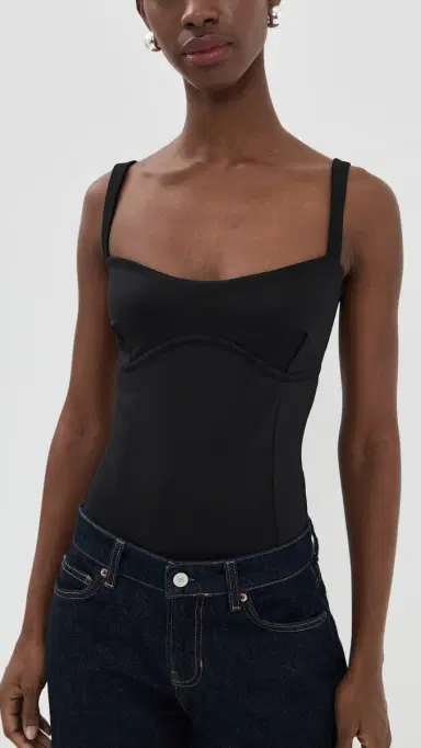 Good American Sweetheart Sculpting Tank Thong Bodysuit Black001 | Thumbnail 2 Good American Sweetheart Sculpting Tank Thong Bodysuit Black001 | Thumbnail 2