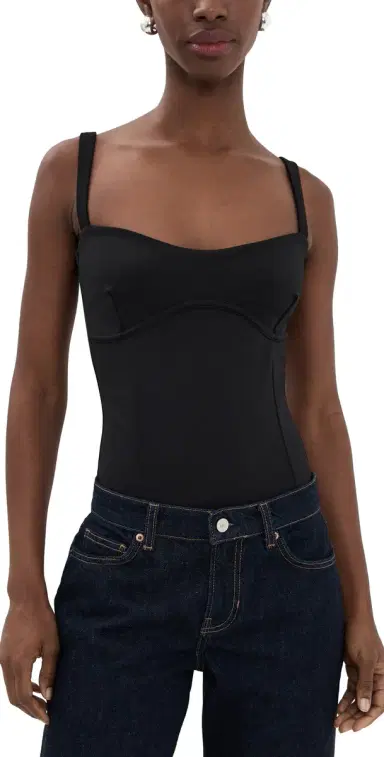 Good American Sweetheart Sculpting Tank Thong Bodysuit Black001 | Thumbnail 1 Good American Sweetheart Sculpting Tank Thong Bodysuit Black001 | Thumbnail 1