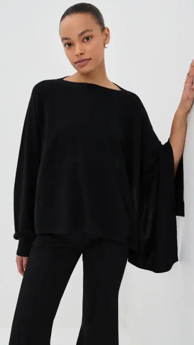 Jil Sander Cape with One Sleeve Pullover Black | Thumbnail 2 Jil Sander Cape with One Sleeve Pullover Black | Thumbnail 2
