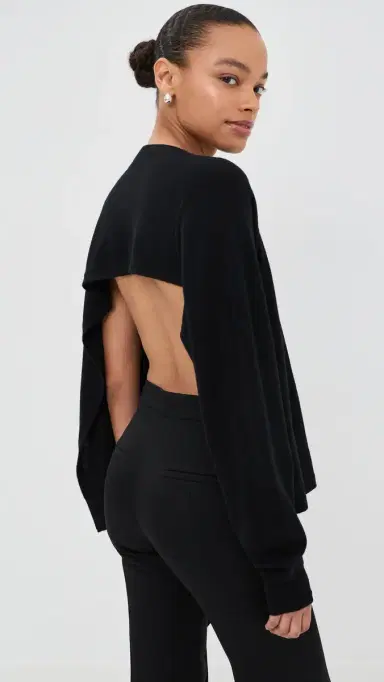 Jil Sander Cape with One Sleeve Pullover Black | Thumbnail 3 Jil Sander Cape with One Sleeve Pullover Black | Thumbnail 3
