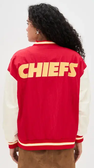 Terez Chiefs Colorblock Bomber Jacket Chiefs Red/Sugar Swizzle M | Thumbnail 3 Terez Chiefs Colorblock Bomber Jacket Chiefs Red/Sugar Swizzle M | Thumbnail 3