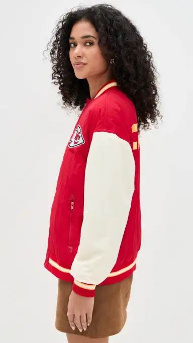 Terez Chiefs Colorblock Bomber Jacket Chiefs Red/Sugar Swizzle M | Thumbnail 4 Terez Chiefs Colorblock Bomber Jacket Chiefs Red/Sugar Swizzle M | Thumbnail 4