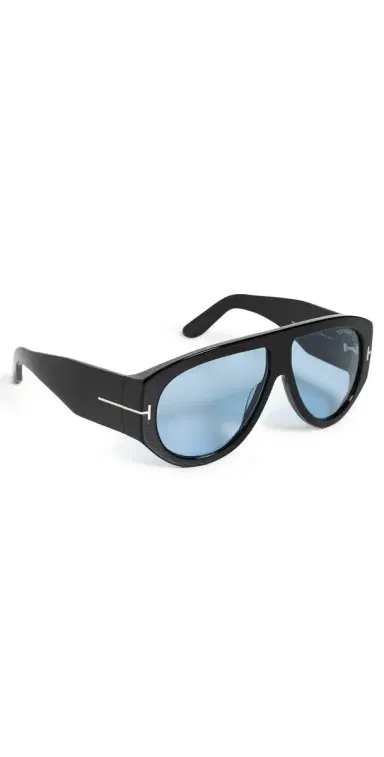Tom Ford Bronson Sunglasses Shiny Black One Size | Thumbnail 1 Tom Ford Bronson Sunglasses Shiny Black One Size | Thumbnail 1