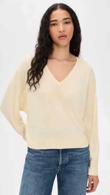 Jenni Kayne Dree V Neck Sweater Pale Yellow | Thumbnail 2 Jenni Kayne Dree V Neck Sweater Pale Yellow | Thumbnail 2