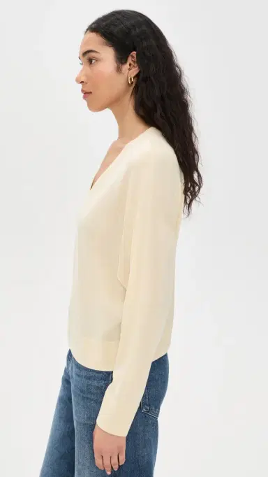 Jenni Kayne Dree V Neck Sweater Pale Yellow | Thumbnail 4 Jenni Kayne Dree V Neck Sweater Pale Yellow | Thumbnail 4