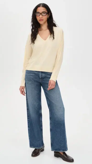 Jenni Kayne Dree V Neck Sweater Pale Yellow | Thumbnail 5 Jenni Kayne Dree V Neck Sweater Pale Yellow | Thumbnail 5