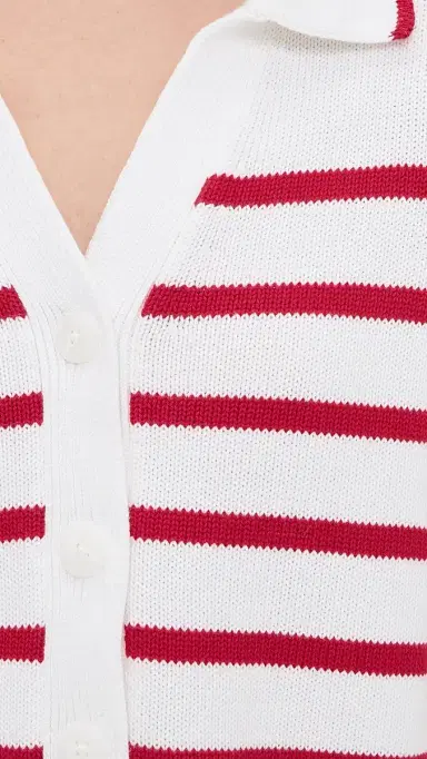 Splendid Nicolette Stripe Polo Sweater White/Rouge | Thumbnail 6 Splendid Nicolette Stripe Polo Sweater White/Rouge | Thumbnail 6