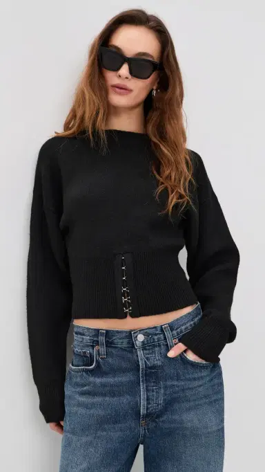 LIONESS Dion Knit Sweatshirt Onyx | Thumbnail 2 LIONESS Dion Knit Sweatshirt Onyx | Thumbnail 2