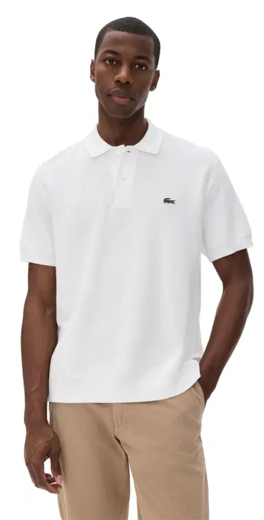Lacoste Textured Knit Polo Flour | Thumbnail 1 Lacoste Textured Knit Polo Flour | Thumbnail 1