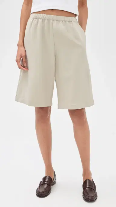 Enza Costa Twill Bermuda Shorts Fog | Thumbnail 2 Enza Costa Twill Bermuda Shorts Fog | Thumbnail 2