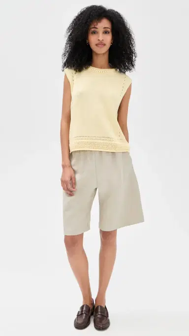 Enza Costa Twill Bermuda Shorts Fog | Thumbnail 5 Enza Costa Twill Bermuda Shorts Fog | Thumbnail 5