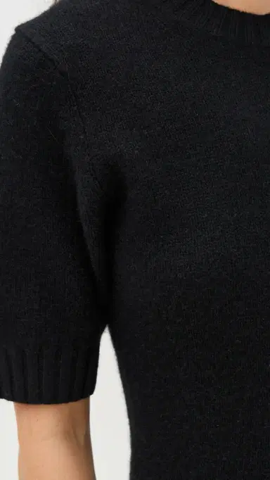 White & Warren Cashmere T-Shirt Sweater Black | Thumbnail 6 White & Warren Cashmere T-Shirt Sweater Black | Thumbnail 6