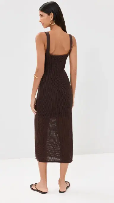 Staud Jessica Coverup Dress Dark Chocolate | Thumbnail 3 Staud Jessica Coverup Dress Dark Chocolate | Thumbnail 3