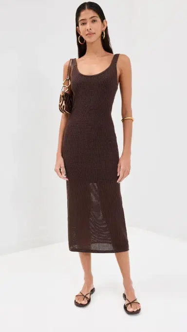 Staud Jessica Coverup Dress Dark Chocolate | Thumbnail 5 Staud Jessica Coverup Dress Dark Chocolate | Thumbnail 5
