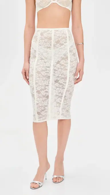 Fleur du Mal Le tretch Lace Pencil Skirt | Thumbnail 2 Fleur du Mal Le tretch Lace Pencil Skirt | Thumbnail 2