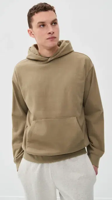 Beyond Yoga Classic Fleece Men's Hoodie Mushroom | Thumbnail 2 Beyond Yoga Classic Fleece Men's Hoodie Mushroom | Thumbnail 2