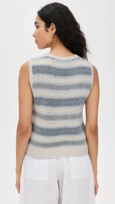 Vince Summer Fair Isle Knit Vest Pale Tide Combo | Thumbnail 3 Vince Summer Fair Isle Knit Vest Pale Tide Combo | Thumbnail 3