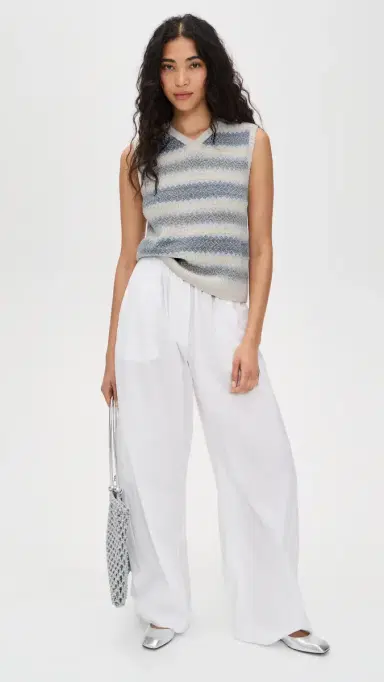 Vince Summer Fair Isle Knit Vest Pale Tide Combo | Thumbnail 5 Vince Summer Fair Isle Knit Vest Pale Tide Combo | Thumbnail 5