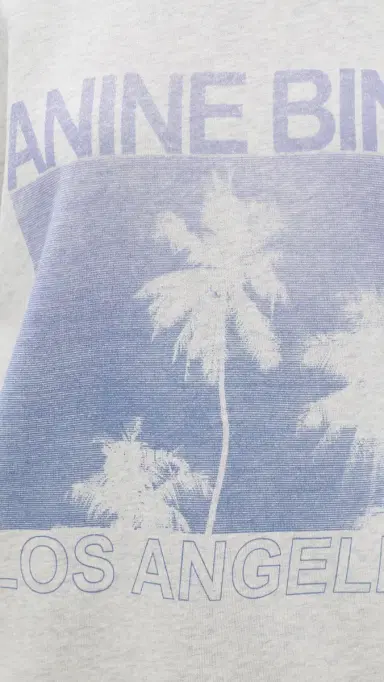 Anine Bing Miles Palms Sweatshirt Light Heather Grey | Thumbnail 6 Anine Bing Miles Palms Sweatshirt Light Heather Grey | Thumbnail 6