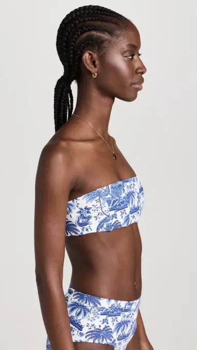 Staud Mala Bikini Top Blue Toile M | Thumbnail 4 Staud Mala Bikini Top Blue Toile M | Thumbnail 4