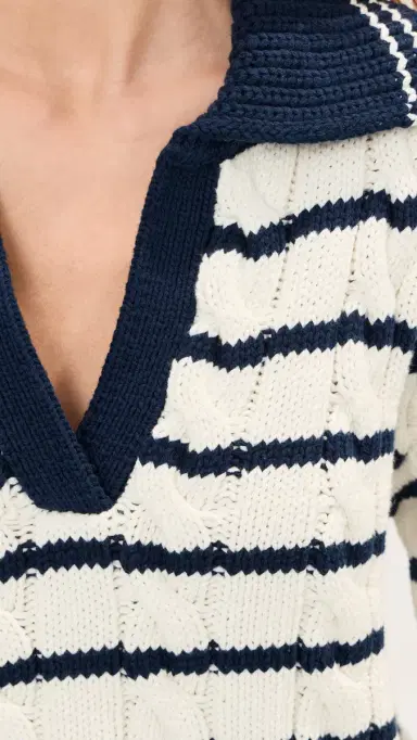 LE BOP Logan Polo Sweater Ivory Multi M | Thumbnail 6 LE BOP Logan Polo Sweater Ivory Multi M | Thumbnail 6