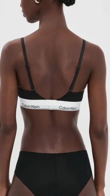 Calvin Klein Underwear Icon Cotton Lightly Lined Triangle Bralette Black | Thumbnail 3 Calvin Klein Underwear Icon Cotton Lightly Lined Triangle Bralette Black | Thumbnail 3