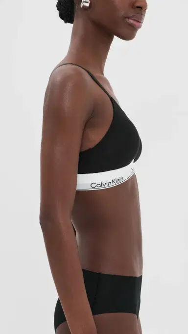 Calvin Klein Underwear Icon Cotton Lightly Lined Triangle Bralette Black | Thumbnail 4 Calvin Klein Underwear Icon Cotton Lightly Lined Triangle Bralette Black | Thumbnail 4