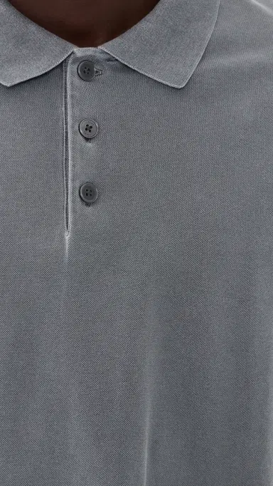 FRAME Washed Light Pique Polo Antique odern Grey | Thumbnail 6 FRAME Washed Light Pique Polo Antique odern Grey | Thumbnail 6