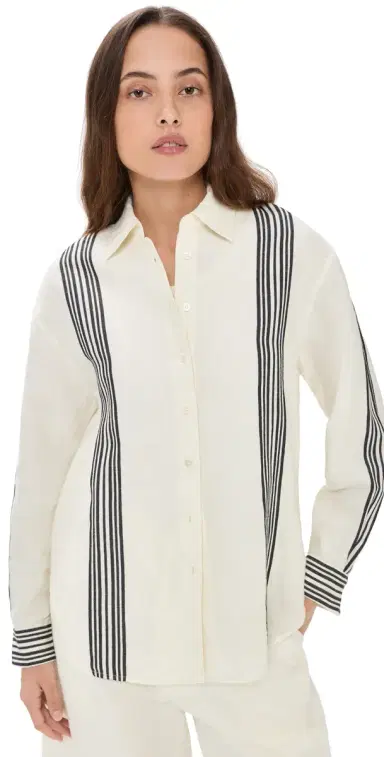 Madewell The Easy Shirt Bold Placement tripe Black | Thumbnail 1 Madewell The Easy Shirt Bold Placement tripe Black | Thumbnail 1