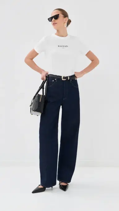 Balmain Vintage Print Rugular T-Shirt Blanc/Noir | Thumbnail 5 Balmain Vintage Print Rugular T-Shirt Blanc/Noir | Thumbnail 5