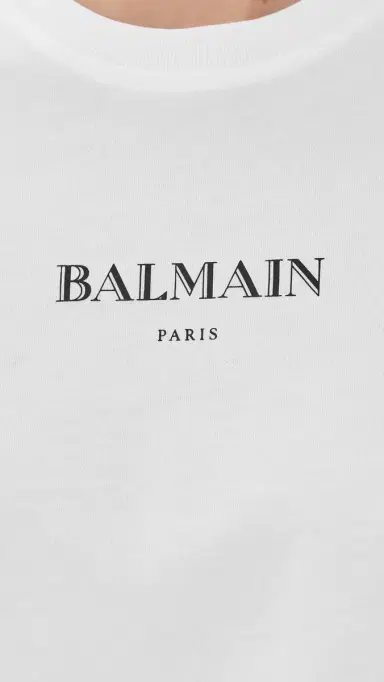 Balmain Vintage Print Rugular T-Shirt Blanc/Noir | Thumbnail 6 Balmain Vintage Print Rugular T-Shirt Blanc/Noir | Thumbnail 6