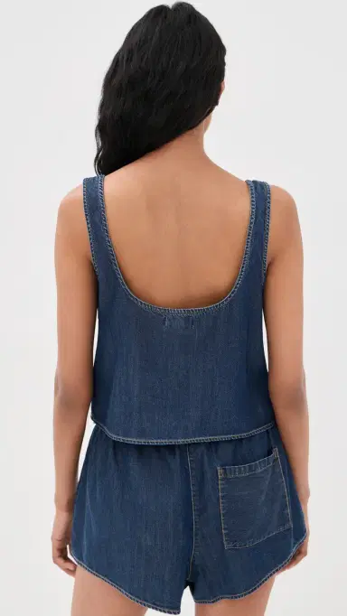 Good American Denim Button Front Tank Indigo1187 | Thumbnail 3 Good American Denim Button Front Tank Indigo1187 | Thumbnail 3