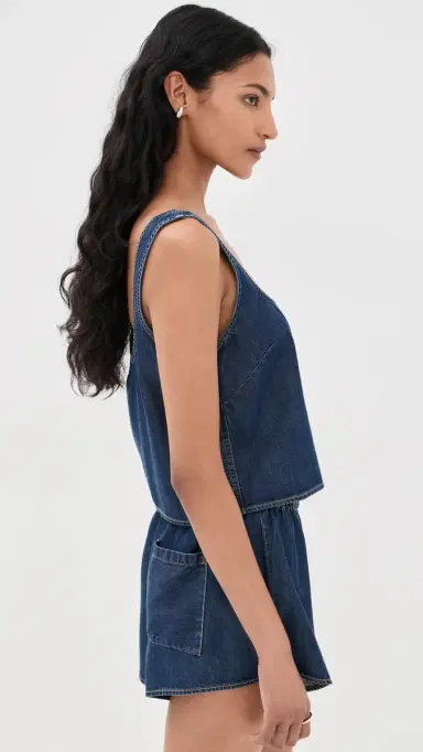 Good American Denim Button Front Tank Indigo1187 | Thumbnail 4 Good American Denim Button Front Tank Indigo1187 | Thumbnail 4