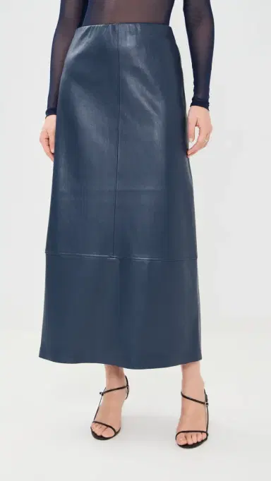 LE BOP Betty Faux Leather Maxi Skirt idnight Navy | Thumbnail 2 LE BOP Betty Faux Leather Maxi Skirt idnight Navy | Thumbnail 2