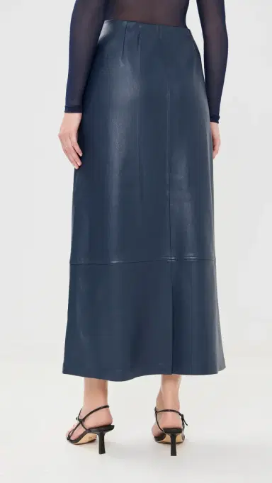 LE BOP Betty Faux Leather Maxi Skirt idnight Navy | Thumbnail 3 LE BOP Betty Faux Leather Maxi Skirt idnight Navy | Thumbnail 3