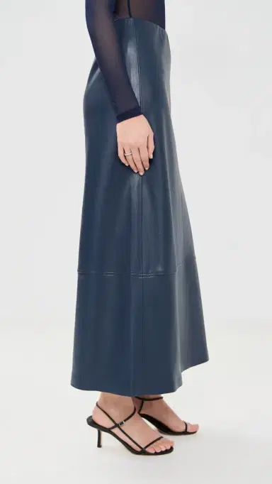LE BOP Betty Faux Leather Maxi Skirt idnight Navy | Thumbnail 4 LE BOP Betty Faux Leather Maxi Skirt idnight Navy | Thumbnail 4