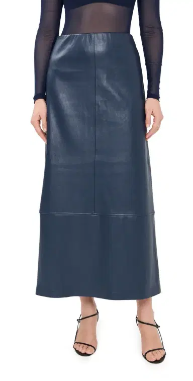 LE BOP Betty Faux Leather Maxi Skirt idnight Navy | Thumbnail 1 LE BOP Betty Faux Leather Maxi Skirt idnight Navy | Thumbnail 1