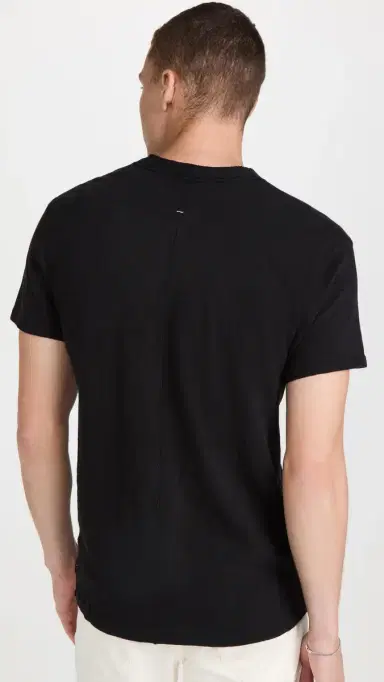 rag & bone Classic Short Sleeve Henley Jet Black | Thumbnail 3 rag & bone Classic Short Sleeve Henley Jet Black | Thumbnail 3