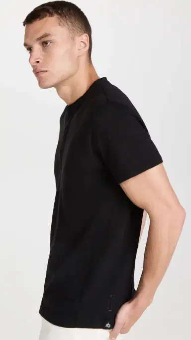 rag & bone Classic Short Sleeve Henley Jet Black | Thumbnail 4 rag & bone Classic Short Sleeve Henley Jet Black | Thumbnail 4