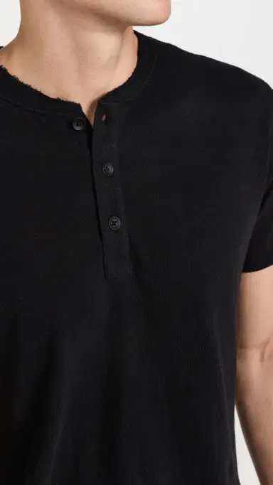 rag & bone Classic Short Sleeve Henley Jet Black | Thumbnail 6 rag & bone Classic Short Sleeve Henley Jet Black | Thumbnail 6