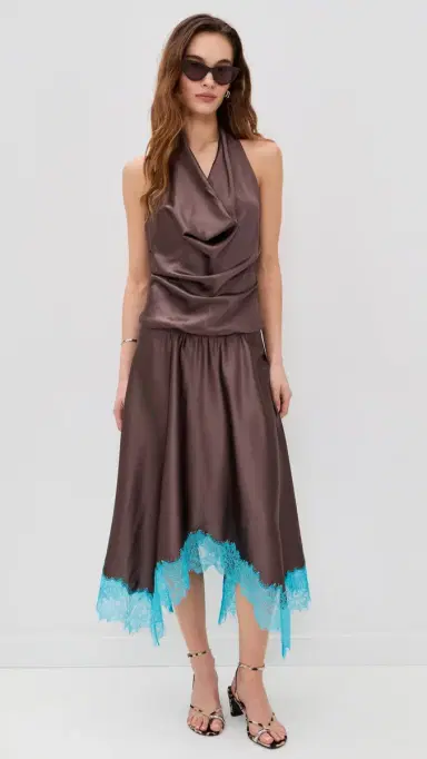 STAUD Elira Silk Dress ink/Pool | Thumbnail 2 STAUD Elira Silk Dress ink/Pool | Thumbnail 2