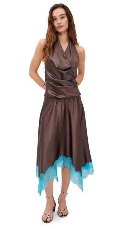 STAUD Elira Silk Dress ink/Pool | Thumbnail 1 STAUD Elira Silk Dress ink/Pool | Thumbnail 1