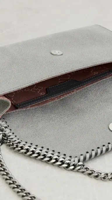 Stella McCartney Falabella Wallet Crossbody Bag Light Grey One Size | Thumbnail 6 Stella McCartney Falabella Wallet Crossbody Bag Light Grey One Size | Thumbnail 6