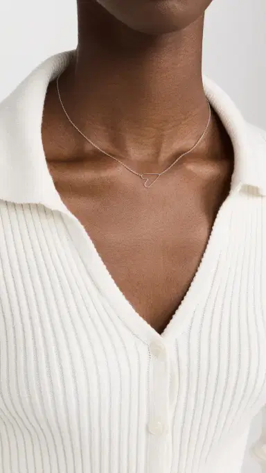 Zoë Chicco 14k White Gold Tiny Anchored Heart Necklace 14k White Gold One Size | Thumbnail 3 Zoë Chicco 14k White Gold Tiny Anchored Heart Necklace 14k White Gold One Size | Thumbnail 3