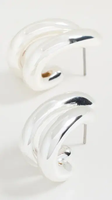 Jenny Bird Florence Hoop Earrings High Polish Silver One Size | Thumbnail 4 Jenny Bird Florence Hoop Earrings High Polish Silver One Size | Thumbnail 4
