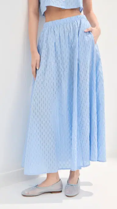 LE BOP Martha Eyelet Skirt Blue | Thumbnail 2 LE BOP Martha Eyelet Skirt Blue | Thumbnail 2