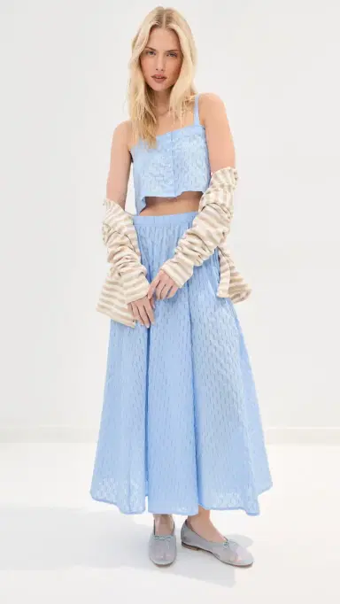 LE BOP Martha Eyelet Skirt Blue | Thumbnail 5 LE BOP Martha Eyelet Skirt Blue | Thumbnail 5