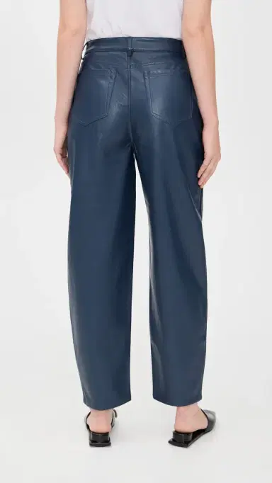 LE BOP Dakota Faux Leather Barrel Pants Midnight Navy | Thumbnail 3 LE BOP Dakota Faux Leather Barrel Pants Midnight Navy | Thumbnail 3