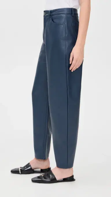 LE BOP Dakota Faux Leather Barrel Pants Midnight Navy | Thumbnail 4 LE BOP Dakota Faux Leather Barrel Pants Midnight Navy | Thumbnail 4